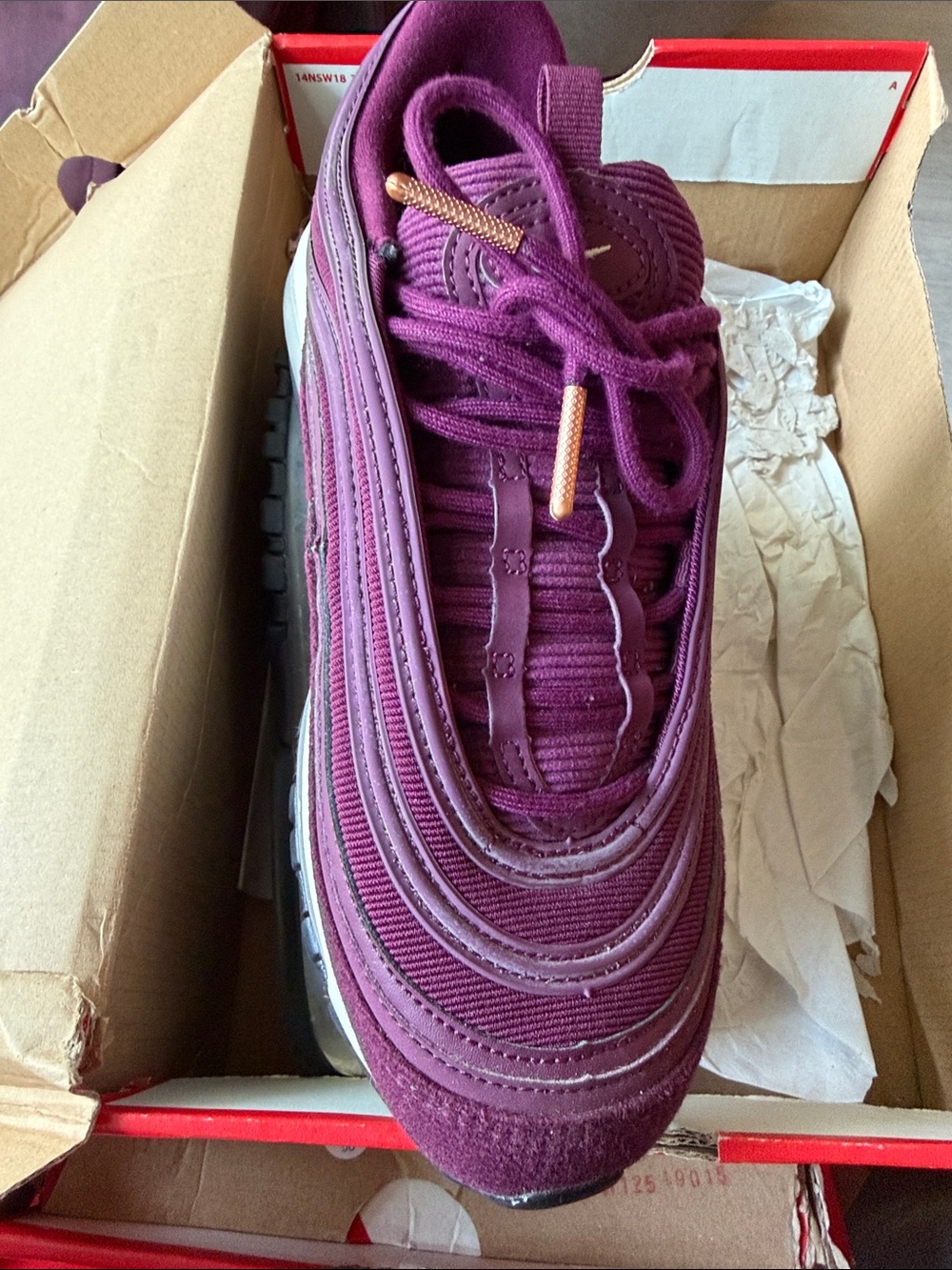 Nike Women's Maroon/Purple Corduroy Air Sneaker